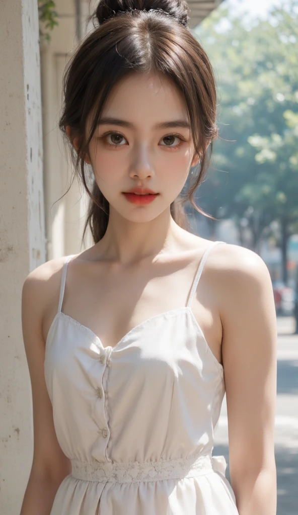 (((best quality))),(((ultra detailed))),(((masterpiece))),illustration,((1 beautiful girl,female driver,solo)),((sitting on the seat)),((in the car)),((slim,thin)),((small breasts,flat chest)),parked,roadside,vibrant,(floral sheer pajama dress:1.3),graceful,(short ponytail:1.2),delicate,features,eyes,focused,ahead,calm,concentration,classic,convertible,evening,breeze,caress,adjusted,,frame,confident,steering,wheel,delicate,hands,maneuver,control,world,setting,sun,warm,glow,illuminate,sky,canvas,match,road,stretch,explore,possibilities,background,town,life,evening,shops,opening,doors,people,strolling,cool,air,atmosphere,peaceful,serene,contrast,chaos,city,independence,societal,norms,constraints,destiny,embrace,challenges,symbol,strength,resilience,spirit,summer,((from front,upper body))