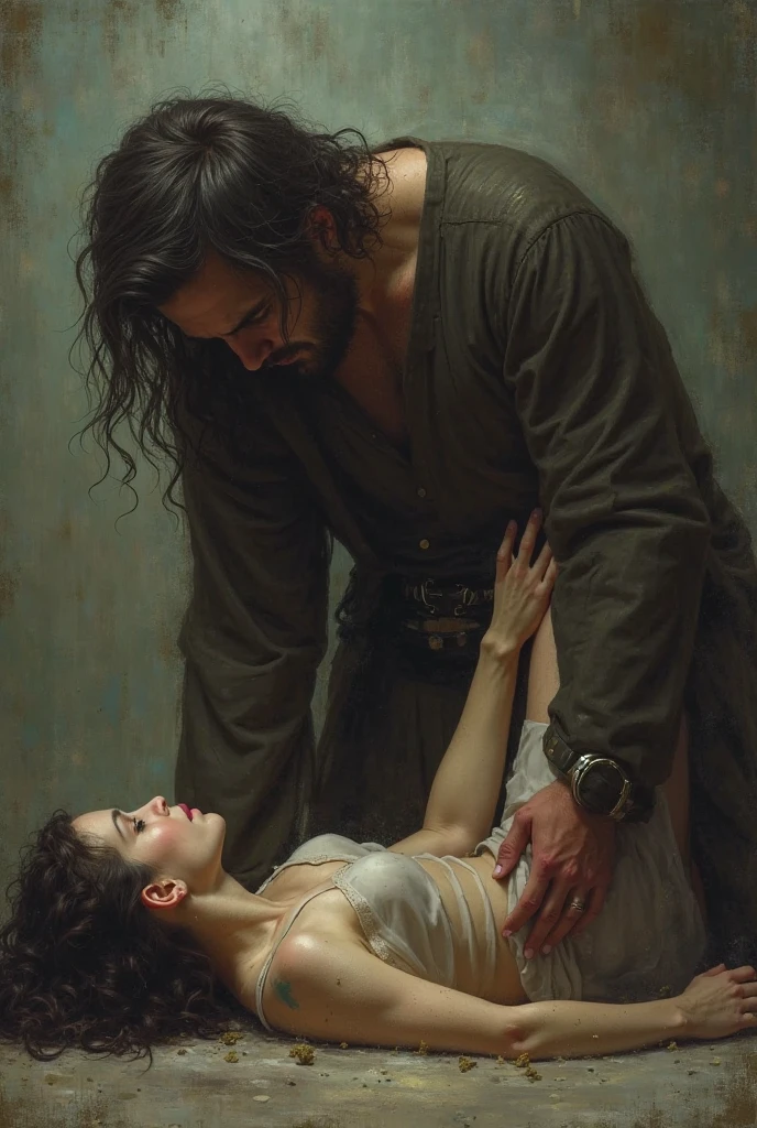 jesus with the words i am begging your 2 minutes don't skip, by Harrington Mann, trending on pexels, happening, slight stubble, alan watts, asmongold, large highlights, shag cut, time shift, 1309988900, pentagon, vgbftk, skidding, trending on fiverr, complete disregard