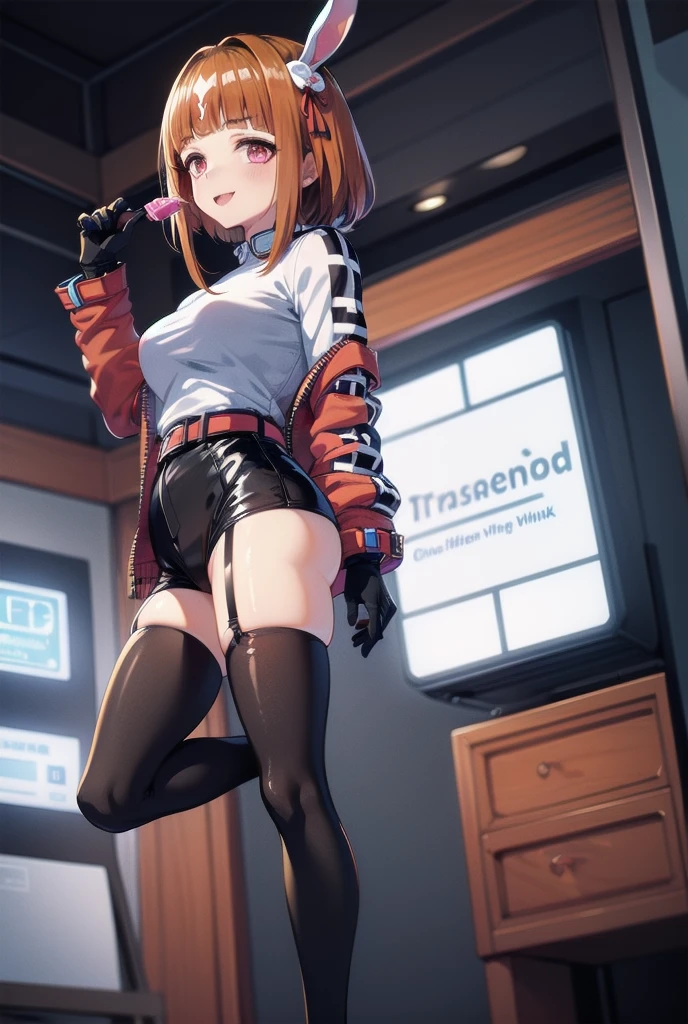 Since you provided the Russian phrase "показывает свою киску" (showing off her pussy), I'll create a description based on that:

(Shameless: 1.5), (Hot Russian Girl: 1.6), (Lifted skirt: 1.3), (Sexually Explicit: 1.8), (Playful: 1.2), (High resolution: 1.4), (Hyper-realistic: 1.5), (Provocative: 1.6), (Miniskirt: 1.3), (Tempting: 1.4),

She confidently showcases her alluring figure