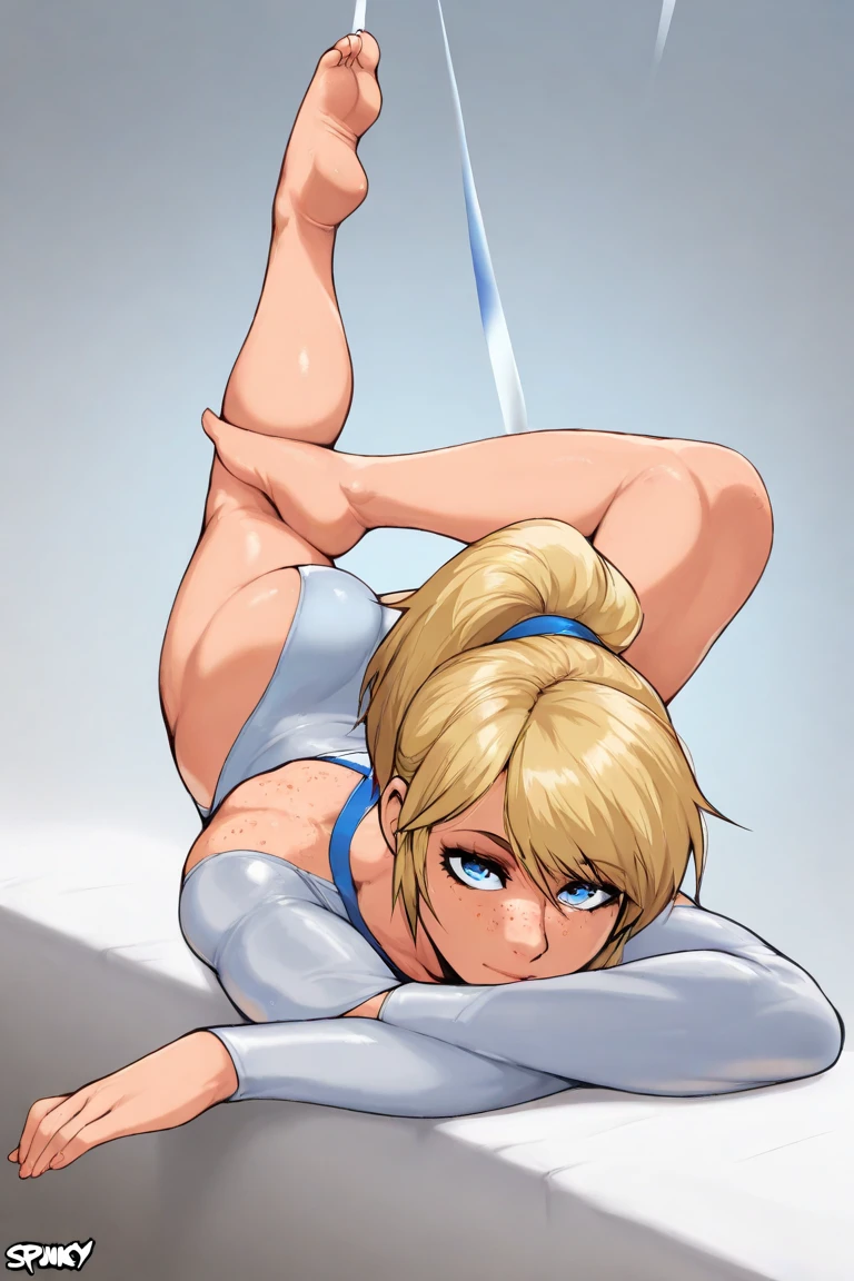 score_9, score_8_up, score_7_up, source_anime, (lying on back),from above floor,((((wrestling ring)))), ((1girl)and(1shota boy)),(height difference),hetero,(1gir,tallstature:1.4),(muscular:1.4),(long hair),straight hair, (blonde hair), light blue eyes, (huge breasts), pale skin,shiny skin, (rolling eyes:1.4),(trembling), ((((bruises on body,many lot of excessive bruises)))),beaten, ((She wears (blnde leotard armor ,black pantyhose)), cum in pussy,(cum on clothes:1.4), cum on breasts,cum on body,cum facial, bukkake, cum in mouth,cum on hair,(excessive cum), (1shota boys,short stature:1.4),((shota boy win, smug)), small penis, fellatio, (((irrumatio))), ((((head back,look up reverse_fellatio,irrumatio from head)))),((((rape,veiny penis,vaginal penis,missionary sex, fellatio,deepthroat,motion lines,^^^,exccesive cum)))), open mouth,penis in mouth, irrumatio,swallowing penis,clothed sex,