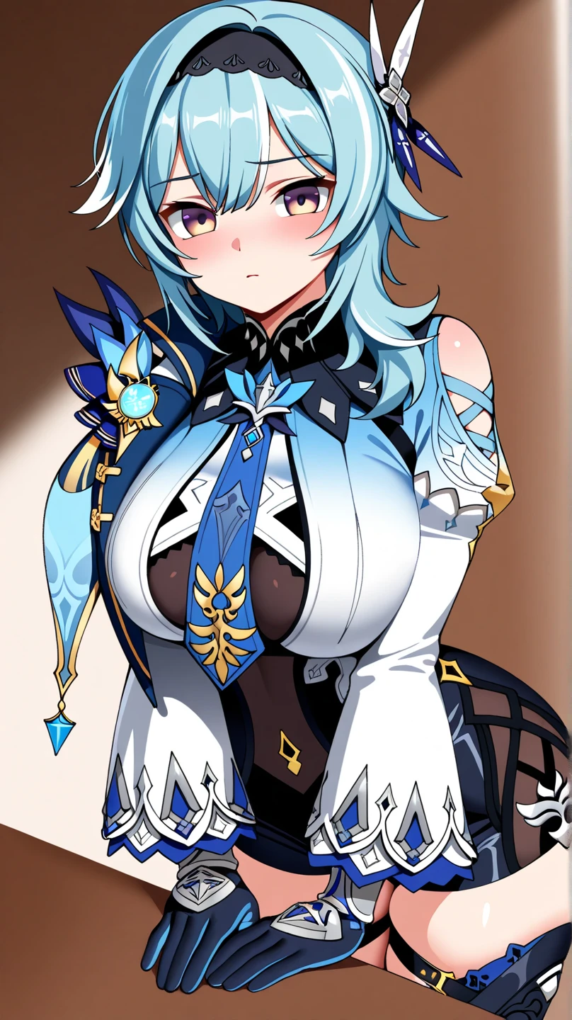 cute, standing lady, three view drawing, front and back and side,full body,simple background,dancer,long hair,blue print,big tits