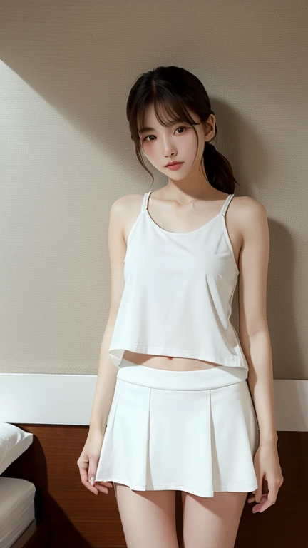 (RAW photo best quality) (realistic photo-realistic: 1.3) best quality masterpiece extremely delicate and beautiful extremely detailed CG unity 32k wallpaper amazing finely detailed masterpiece light smile best quality CG unity 32k wallpaper huge filesize ultra-detailed highres extremely detailed 1girl chinese girl slim body slender abs huge breasts looking into camera (delicate crop top:1) (high-waisted short skirt:1) (short hair) (black hair) sharp focus hyperrealism in swimming pool
