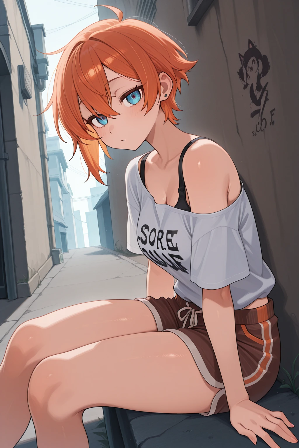 
core_9、score_8_up、score_7_up、score_6_up、score_5_up、score_4_up、BREAK、source_cartoon、source_anime、hypnotized misty \(Pokémon\)、orange hair、Wearing a yellow crop top and shorts、T-back、No expression、Mind control、@ @、Blank eyes、empty gaze、drooling in the mouth、Lockでつながれた首輪、Lock、medium breasts、simple background 