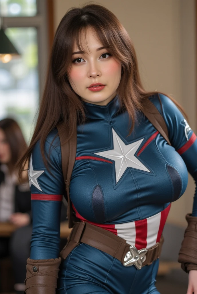 (masterpiece, highest quality), intricate details, 8K, art station, wallpaper, official art, splash art, glare, 1 girl, bowl cut hair, red eyes, black hair, , ((captain america suit, printing, stars and stripes)), , Skyscraper, city, building, car, street,((delicate pictures)),(Detailed RAW photos of girls), (pieces fly:1.25), (highest quality:1.6), (ultra high resolution:1.5), (that'realistic:1.75), 8K resolution, Canon EOS R5, 50mm, confused, Super detailed,cinematic lighting,((Wedgie))、(((big breasts)))、spread legs、(I can see my abs)、(nipple)、((separate suit))、stars and stripesのニーハイソックス、sexy pose、stars and stripesビキニ、(spread your legs、spread legs)、(((Tattered and torn suit)))、spread your legs、(sexy pose)、NSFW