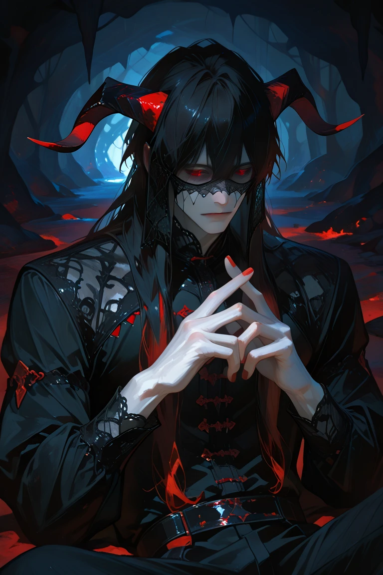 (Extremely detailed CG unity 8k wallpaper),(masterpiece), (best quality), (Extremely detailed), (Best Illustration Award),(The best shadow), 一个美丽的吸Blood鬼 ,(Sharp eyeliner, Eyeshadow, Exquisite eyes:1.1),(Black trench coat), Long hair, Red Eyes, Fangs, Blood,, In a dark environment.