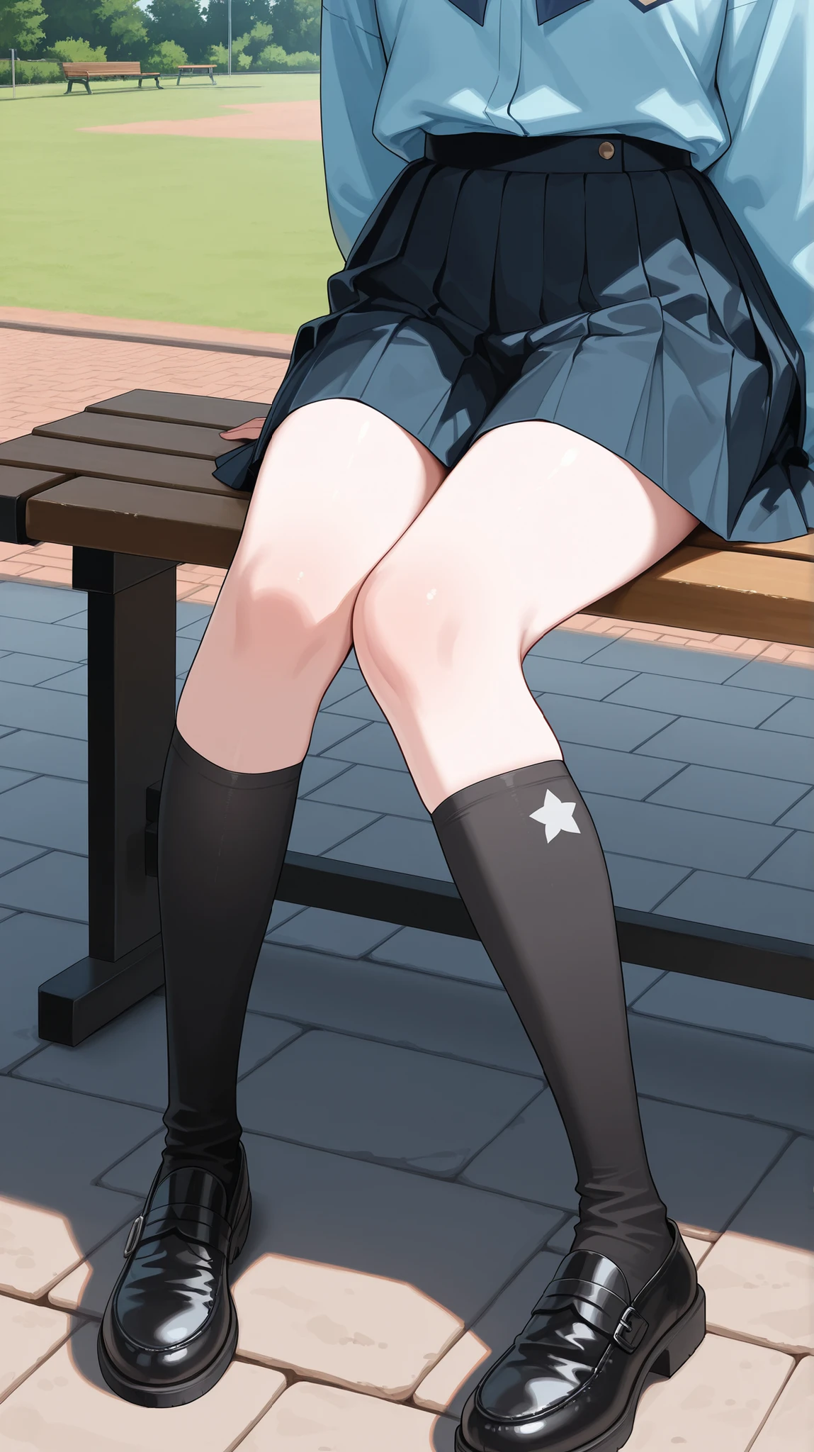 ((anime:1.25)),((best quality)), ((highly detailed)),(((sketch:))) extremely detailed face, beautiful face,((1girl)),((solo)),(shiny skin),(full body),(looking at viewer:1.25),KashimaOG, kashima \(kancolle\), ((silver hair:1.15)),beret, epaulettes, red neckerchief, frilled sleeves, long sleeves, military uniform, (white gloves) miniskirt, pleated skirt, anchor,
,,((skirt lift:)),(thick thighs),(huge breasts),((curvy:1.05)),(((pussy:1.35))),((outdoors:1.25)),,,((park,bench:1.5)),((sitting:1.35)),((sit on bench:1.35)),,((nose blush:1.35)),smile,closed mouth, BREAK (black socks:1.15),,BREAK ( footwears,:1.15),heels,((spread legs:1.25)),(arms behind back)