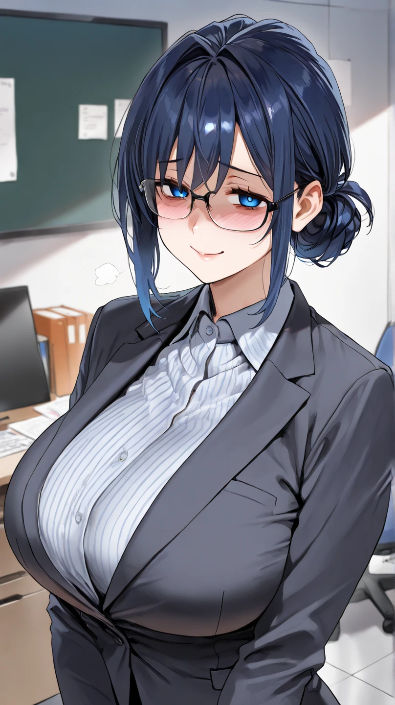 best quality big breasts business suit smile 