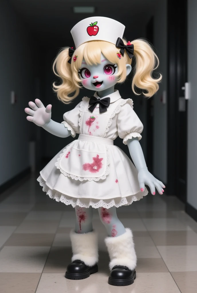 8 year old horror girl,Torn clothing,house.Bizarre smile&#39;Eyes wearing silver-white mirrored lens sunglasses、I looked at the world reflected in the lenses of my sunglasses...(Side Pony,Colorful Hair), 