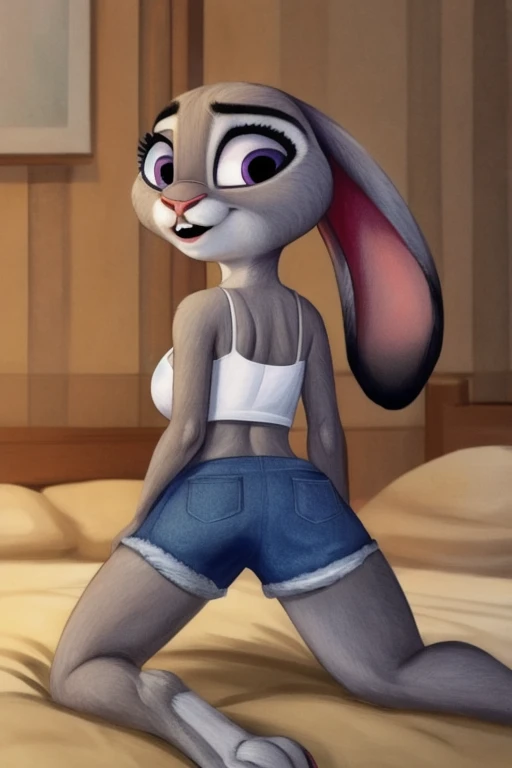 3d,8k,judy hopps,realistic fur,thick paws,panties,long socks with patterns,thick thighs,lying on the floor posing,bright blue eyes,masterpiece HIFI,thick thighs,open legs