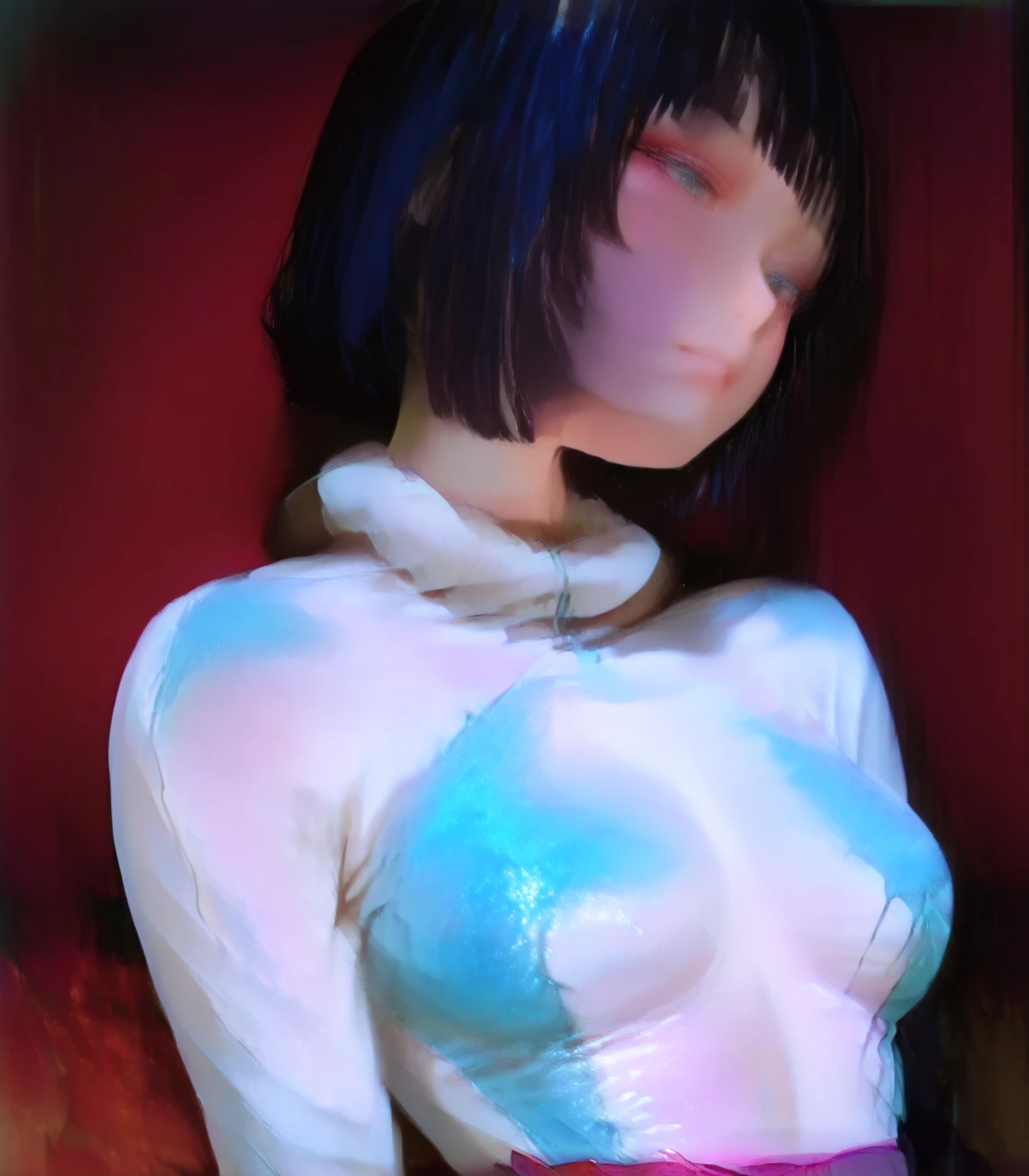 (masterpiece, sidelighting, finely detailed beautiful eyes: 1.2), Spread_Pussy,white hair,Curtain Bangs and Shag Haircut,cute face,cute,nsfw,sitting on bed,spread legs