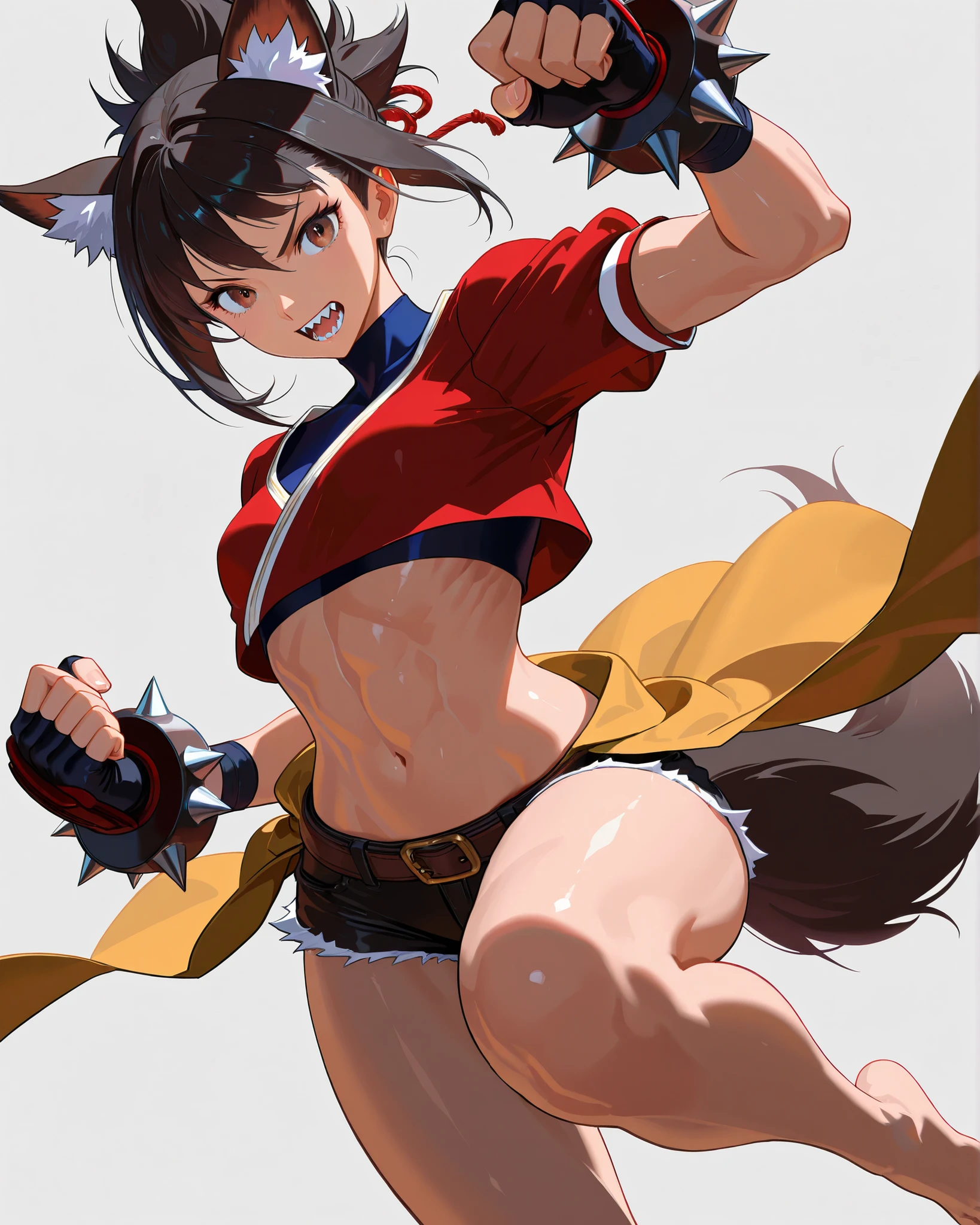 personagem de anime com cauda de gato e roupa preta na frente do fundo vermelho, Kunoichi, anthropomorphic cat ninja, inspirado em Masamune Shirow, menina gato atraente, menina do gato, gato anime, mika kurai demon, inspirado em Torii Kiyonobu I, personagem de anime; arte de corpo inteiro, Rumiko, Retrato Ninja Gaiden Menina