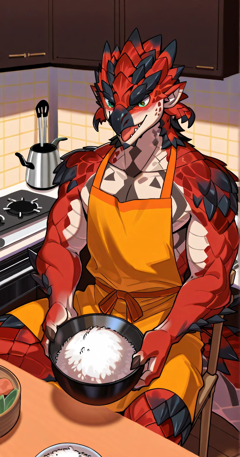 (Best quality: 1.0), (Super High Resolution: 1.0), (masterpiece, best quality:1.2), detailed, detailed hands, detailed eyes, score_9, score_8_up, score_7_up, furry, anthro, ((dragon)), ((solo)), grandpa, (about 70 years old), (manly), horns, handsome face, huge, bangs, white beard, beard above mouth, fluffly fur, nipples, looking pleasured, sexually, sexy pose, NSFW, (apron), nude, bulge, flaccid, in heat, panting, sweat, sweaty, musk, (skinny, shy), hands touching, (looking at viewer, shy), blushes:0.3, side view, first person view, close up view, (by bebebebebe, by syuro)