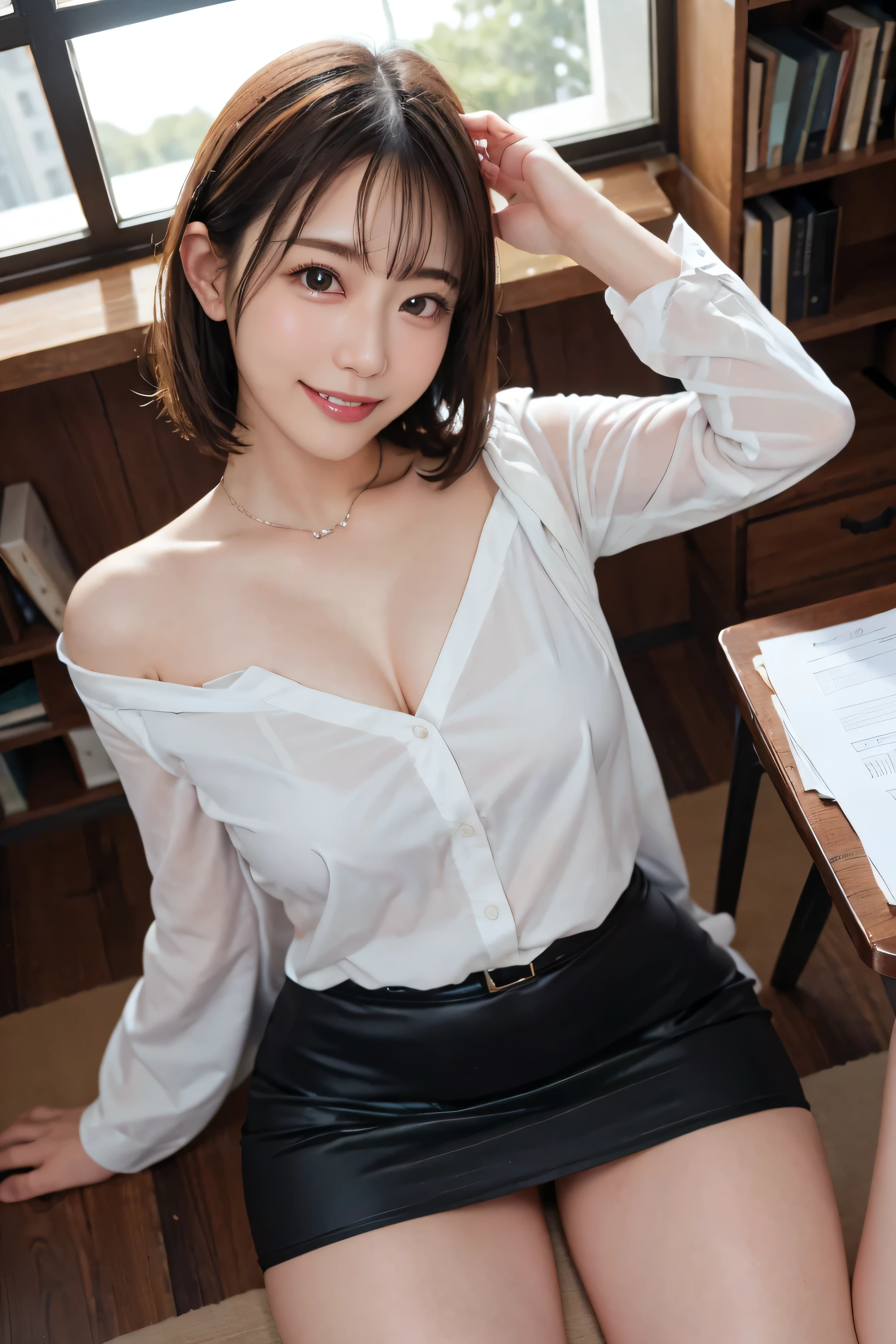 (Happy expression:1.26)、Raw photo、(((The ultimate beauty full-body photography)))、((Glowing Skin))、1 girl、２Beautiful 7 year old girl、Bright expression、Tight onesie、Micro Mini Skirt、View from the floor、(Cotton panties are visible under the skirt:１.８)、(Voluptuous thighs:1.6)、(Large Breasts:1.6)、Saggy breasts、Wide open chest、Deep cleavage、sitting in an office chair、Spread your legs、(Flower Hair Ornaments,Braided top knot,Twisted Side Part Ponytail Braided Headband,Half Up、Braided Space Van,Voluminous fishtail braid,Twisted pan),(The bangs are see-through)、Contrapuntal Shot、((Ultra-detailed))、(Perfectly detailed face)、(Detailed hand)、Photorealistic imageasterpiece、最high quality、Ultra-detailed、Film Light、Intricate details、High resolution、Very detailed))、IT company office、Detailed Background、8K、UHD、Digital SLR、Soft Light、high quality、Film Grain、Fujifilm XT3 、Shallow depth of field、Natural soft light