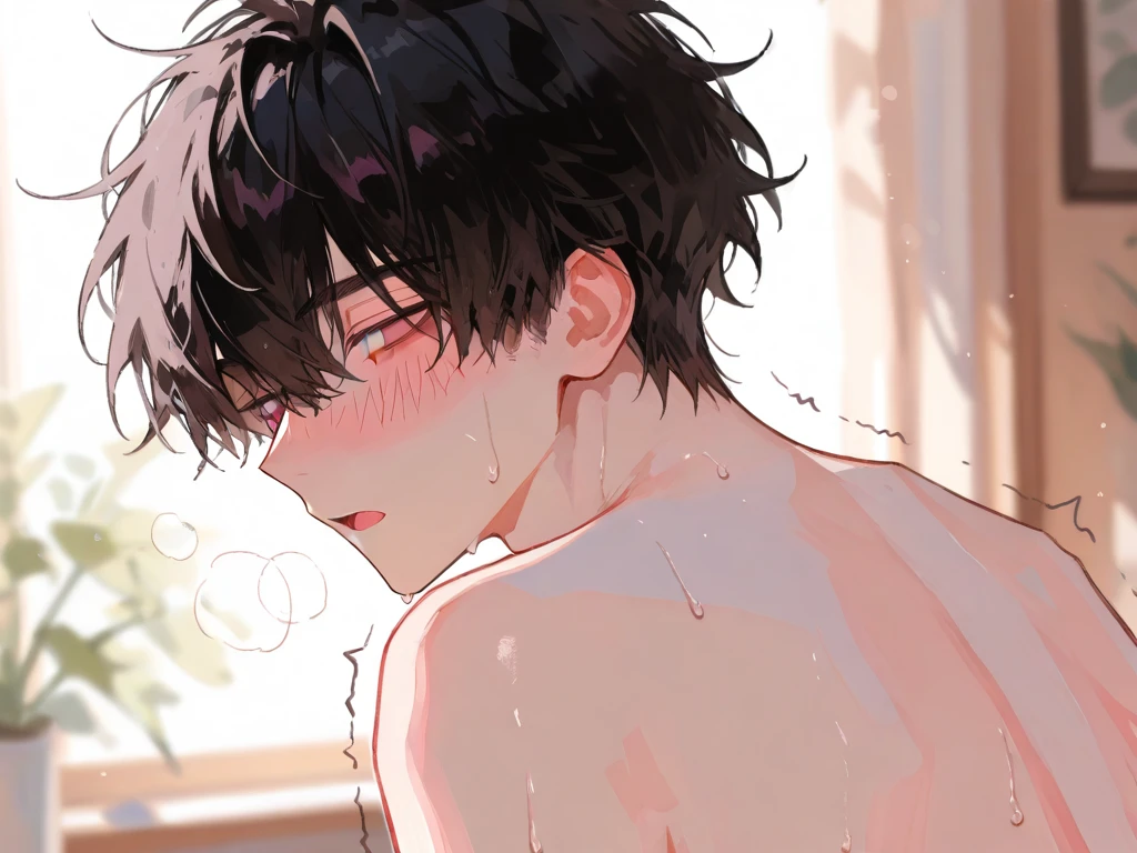 Tiny naked skinny nerdy, crying