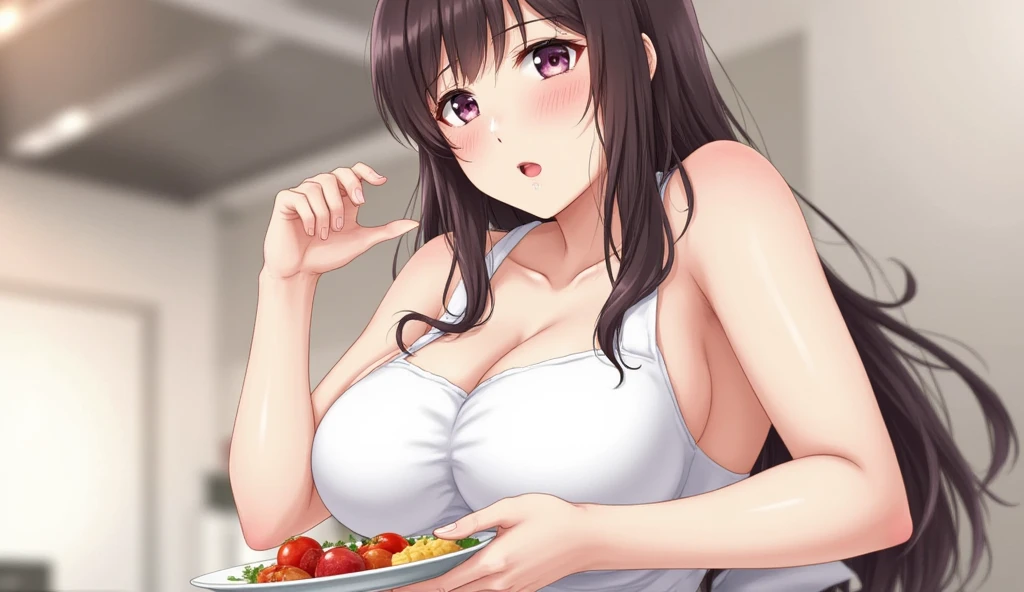 {Highest quality}, {so beautiful}, {Very detailed}, {Best illustrations}, Browsing Caution, Realistic, masterpiece, Highest quality, (Beautiful Eyes), 1 high school girl, Huge breasts, Sweat, night, Outdoor, Vibrant restaurant, Micro Bikini, cow print Micro Bikini, Grin, Wet Face, Wet body, Earrings, White apron, Puff short sleeves, Small tray, Central opening, 、Camel Toe, Great tit, Nipple puffs, Cleavage, Plump, Super big breasts, Super big ass, squat, Spread your legs,