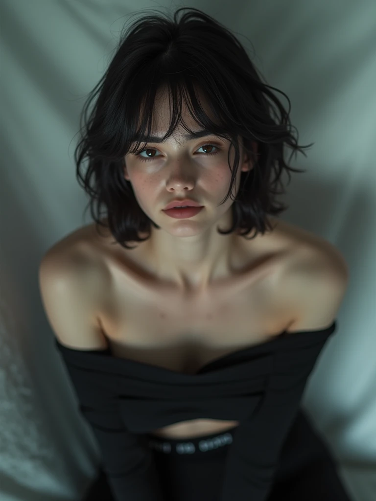 Masterpiece, a beautiful swedish woman, (Helena Mattsson:Alicia Vikander:0.3), (formal dress with high details and plunging neckline), (small breasts), (athletic body), (black fur), (short hairstyle), luxury hotel, (skin texture:1.1), Best Quality, ultra high resolution, photo and gross, Nikon D850, backlight, rim light, studio lighting, film grain:1.2, (fresh tone, cold tone:1.2)