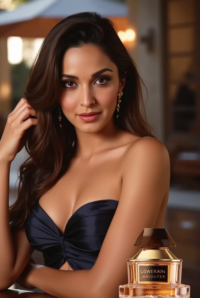bustshot, strapless floral bra, 1 Girl with a beautiful face, European Beautiful Women, (of the highest quality, masutepiece, 超A high resolution, (Photoreal: 1.4), Soft big, Luxurious interior, Beautiful lighting), Smile, Pose Seductive, Photorealistic, Portrait
