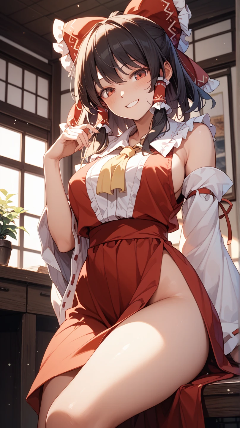 (((Masterpiece))),(((Super Detail))),(((in 8K))),(((best composition))),(((Rim lighting,Fireglow effect,deep shadow))),solo),Beautiful fingers,Detailed finger features,(Detailed hair features:1.7),(Dynamic and sexy bending pose:1.3),detailed facial features,detailed clothes features, (perky chest:1.1), (pointed chest:1.3), delicate beautiful face, Bright blue eyes, cute eyes, sparkling eyes, Big eyes, beautiful detailed eyes,double bun with glittering hair ornament:0.6,(super detailed glossy skin:1.3),slender body,goddess smile,((with sparkling eyes and a contagious smile)),beautiful posture,have a cup of coffee,black hair, red eyes, dress, bare shoulders, jewelry, collarbone, sidelocks, hairband, earrings, indoors, off shoulder, sweater, arms behind back, plant, short hair with long locks, white hairband, off-shoulder dress, sweater dress, off-shoulder sweater, red sweater, big side hair, very long side hair,(super delicate floral pattern:1.2),seductive cleavage:1.3,beautiful glossy legs,shiny red high heels,lifting dishes with cakesd,french restaurant,hustle and bustle,rising steam,(((depth of fields))) 
