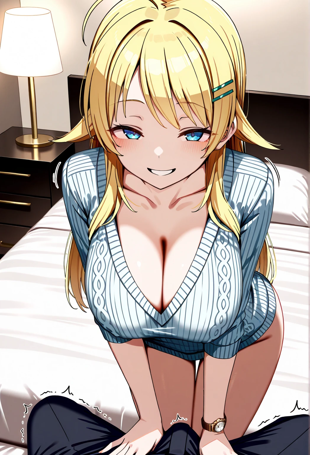 Lucy Heartfilia, sexy outfit, cleavage, large breasts, beautiful blonde hair, sensual expression, masterpiece, sexy pose, whole body visible in the frame