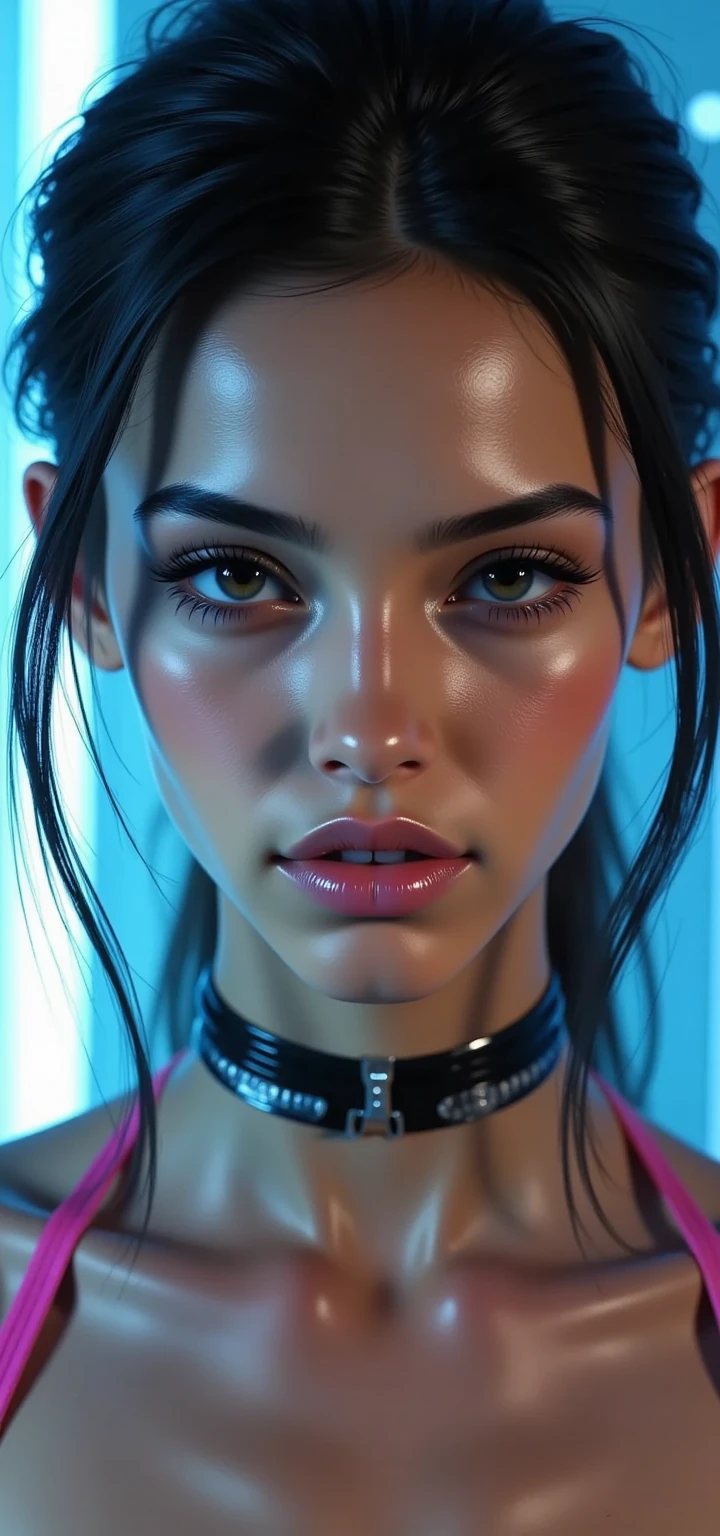 (UHD, retina, masterpiece, award-winning, accurate, anatomically correct, textured skin, super detail, high details, high quality, best quality, high res, 1080P, HD, 4K, 8k, 16k, 32k), hyper realistic, (bright studio lighting), (beautiful detailed amber eyes, beautiful detailed lips, extremely detailed eyes and face), sexy pouty lips, full lips, (physically-based rendering), vivid colors, (large breasts), ((white bodycon club dress)), (closeup shot, portrait, shiny brown French braid, side wept bangs, shiny black skin, blush), (bokeh), eye reflection, blurred background, ultra detailed skin texture, extreme details, dark skin, freckles, soft lights, sexy pose, provocative posture, (perfecteyes)