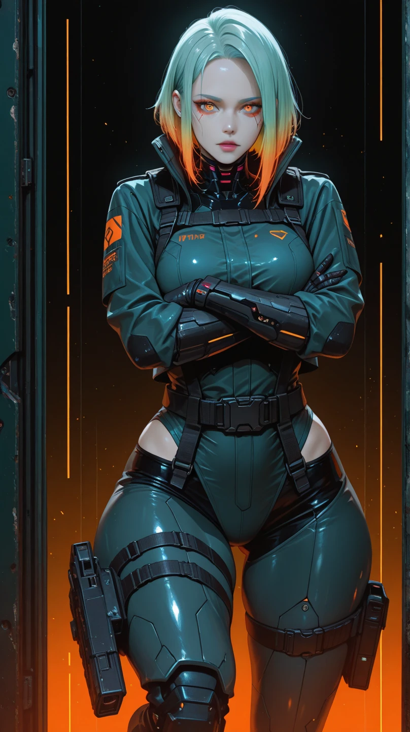SFW, Darkness, horror, experiments, factories, sparks, sci-fi, (anatomy: 1.3) (damage: 1.2) (machine: 1.1) ((black woman with perfect body, full chest, cyberpunk)) has thick hair and beautiful detailed red eyes. It has one (machine: 1.1) and one (dirty face: 1.2), exposed wires and tubes, damaged and short-circuited internal mechanical parts, severe damage, removal, natural light, light tracking, complex circuits, illustrations, 8 wallpapers, ultra detailed portraits, full body, the best image, wrong images, the wrong way, intricate details of the highest quality, ridiculous