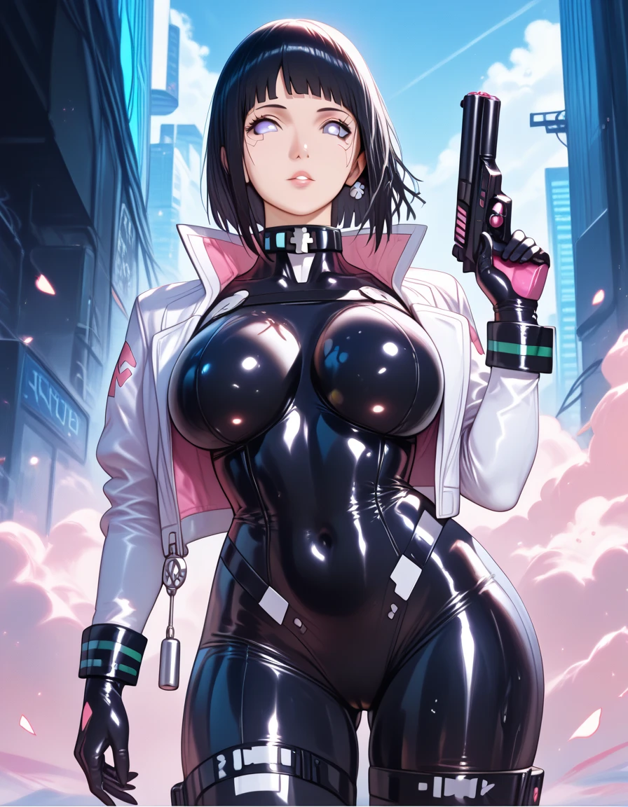 cute girl,(((1girl))),((anime girl with extremely cute and beautiful black hair walking seductively down the street)),

(Large breasts:1.4),(((black hair:1.35,colored inner hair,ear breathing,large hair, tomboy haircut))),((green eyes, perfect eyes, upturned eyes:1.3, beautiful detailed eyes, finely detailed beautiful eyes:1, big highlight on eyes:1.2, slanted eyes)), ((fat)),((lustrous skin:1.5,bright skin: 1.5,skin tanned,shiny skin,very shiny skin,shiny body,plastic glitter skin,exaggerated shiny skin))),(spider lower abdomen,narrow waist,wide hip,athletic body,inflated legs,delicate detailed fingers,detailed body,detailed arms,human hands, detailed hands),

cute,slutty,seductive,erotic,(((nsfw))), 

((((glasses)))),(((wearing white formal blazer,black formal pants,))), (((huge cleavage))), (detailed outfit,detailed clothes),

(dynamic pose:1.0), solo focus, embarrassed, centered, scale to fit dimensions, Rule of thirds,

outdoors, ((night view)), (cyberpunk night street Background: 1.5,dark sky,alleyway,lonely alley,thick clouds, detailed background:1.25),

(best quality), (high resolution), (sharp focus), (ultra detailed), (extremely detailed), (extremely high quality artwork), 8k_wallpaper, (extremely detailed CG 8k),(very fine 8K CG), ((hyper super ultra detailed perfect piece)), flawless, (((masterpiece))), illustration, vibrant colors,  (intricate), High contrast, Selective lighting, Double exposure, HDR (High Dynamic Range), Post-processing, Background blur,