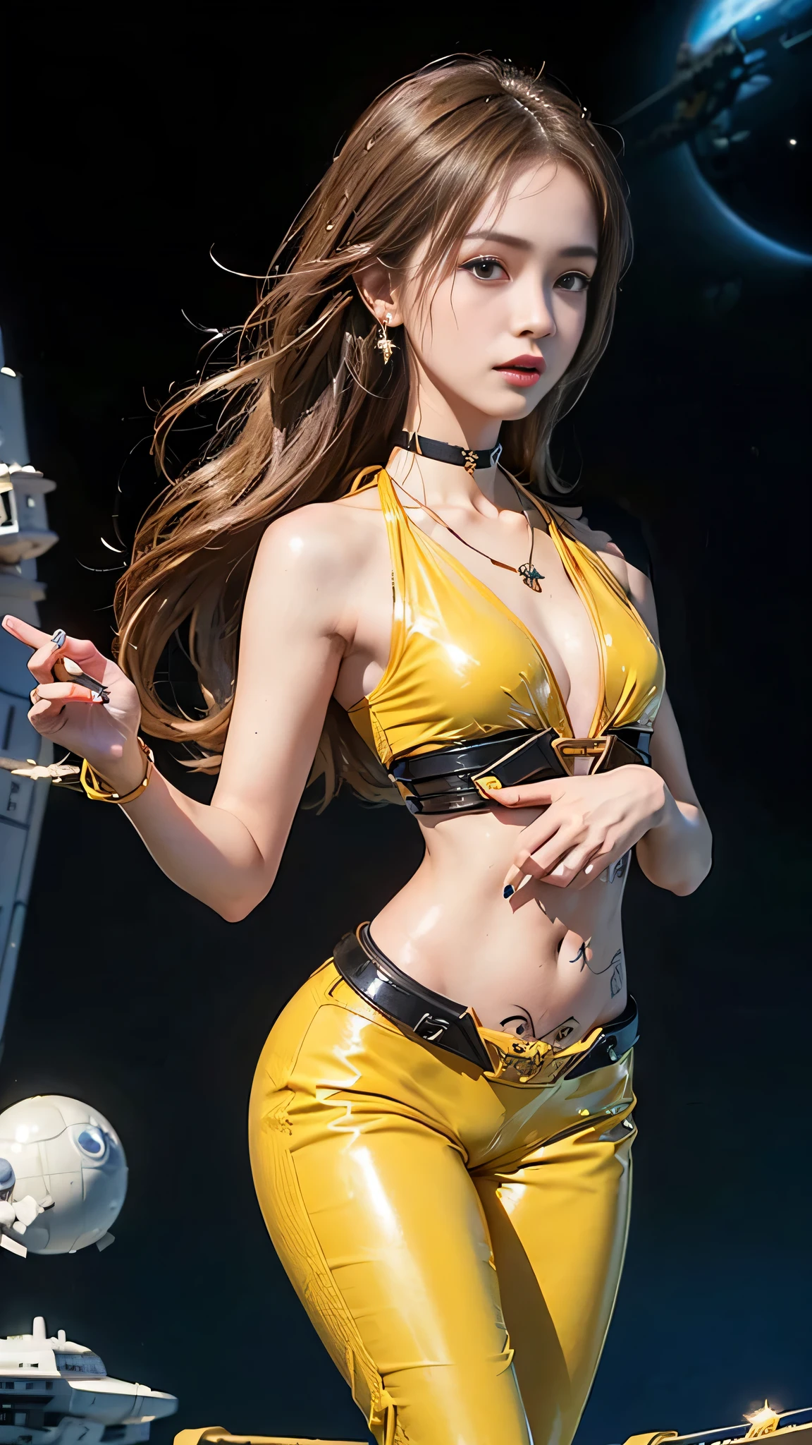 An extremely sexy Malaysian woman (age 40, extremely busty, well defined labia, big butt, golden ratio figure) is in a scandalous Pokemon cosplay (tape over nipples, safe for work), bedroom