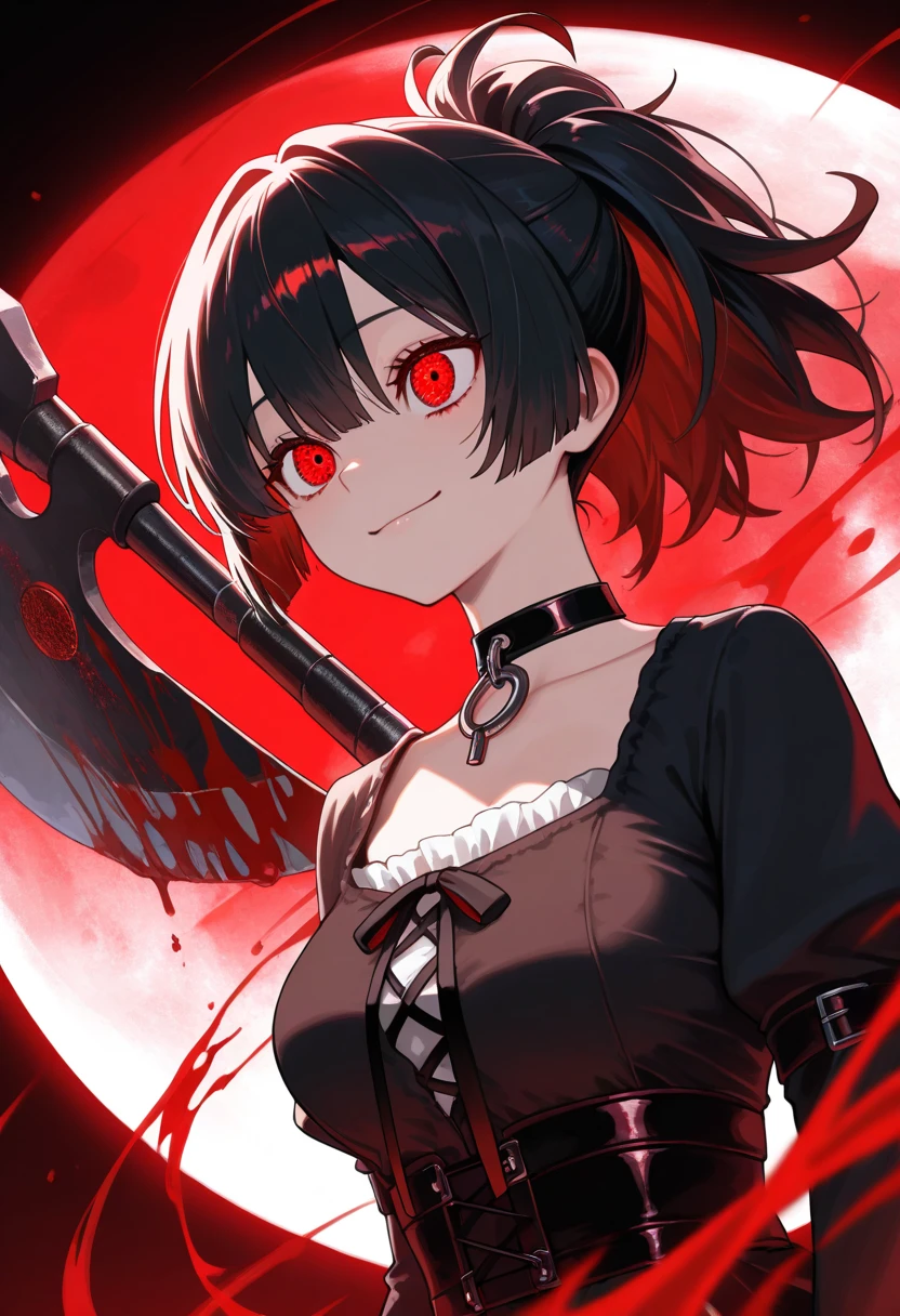 Girl black hair with bang gothic blood gore blood organs blood horror maimed blood organs dead body horror terror