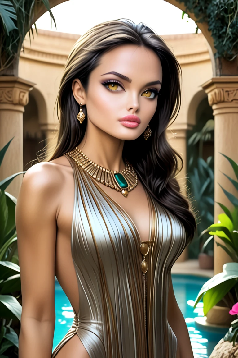 Odette Annable, wearing cheetah sexy clothes. professionally retouched, soft lighting, realistic, smooth face, perfect eyes, sharp focus on eyes, 8 k, high definition, insanely detailed, intricate, elegant. in a jungle background.