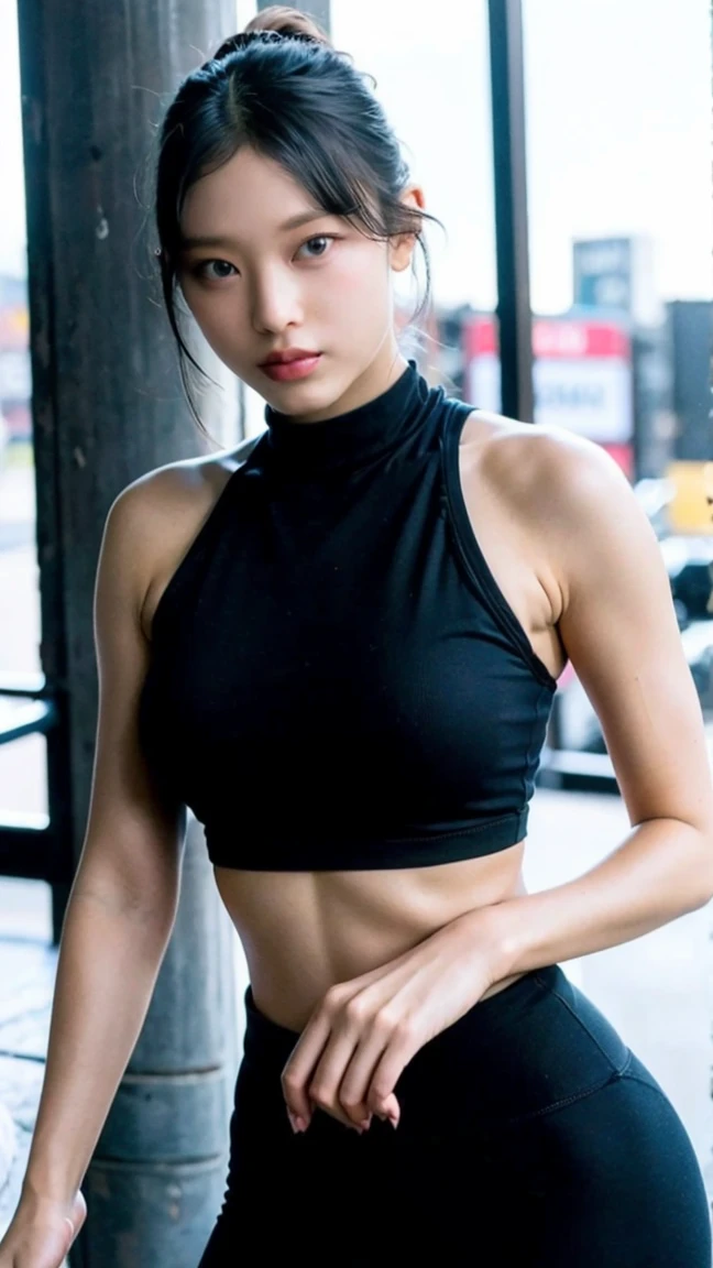4k, masterpiece, nobara kugisaki, jujutsu kaisen, wearing croptop, armpits, armpits visible, sweaty armpits, 