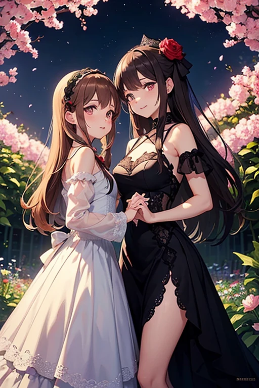 masterpiece, Highest quality, 1 , Very detailed, Ultra-high resolution, Distinctive facial features, Anatomically correct, pretty girl, Long pointy ears, Fairy, Nice face,Black Hair, Purple eyes,one piece, hugging bouquet,