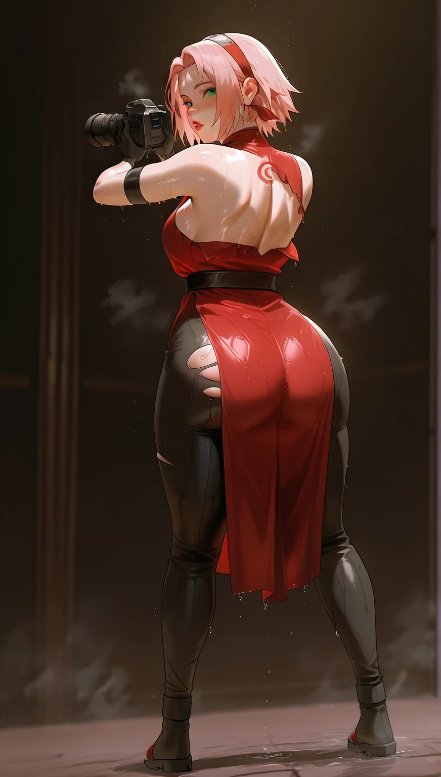 (((1 girl))), (Cassia Orsellio), (short white hair), (Red eyes), , (((wearing a sexy Santa suit))), (Full body view), (in the motel room), (((slender, muscular legs))), thin waist, Stomach Muscles, big ass, (((Full body photo))), black high heel shoes, (standing with one eye closed and showing her very sensual tongue), (((very sensual expression))), (HDR), eye reflection, extended eyes, extended eyes, moody, cheered up, minimalism, cheered up style, ray tracing, cinematic lighting, cinematic lighting, shine, shine, jpeg artifacts, bright light, rays of god, ray tracing, drop shadow, panorama, Sony FE, from behind, below, below, UHD, piece of teacher, necessary, necessary, anatomically correct, super detail, high quality , Best Quality , very high, 16k