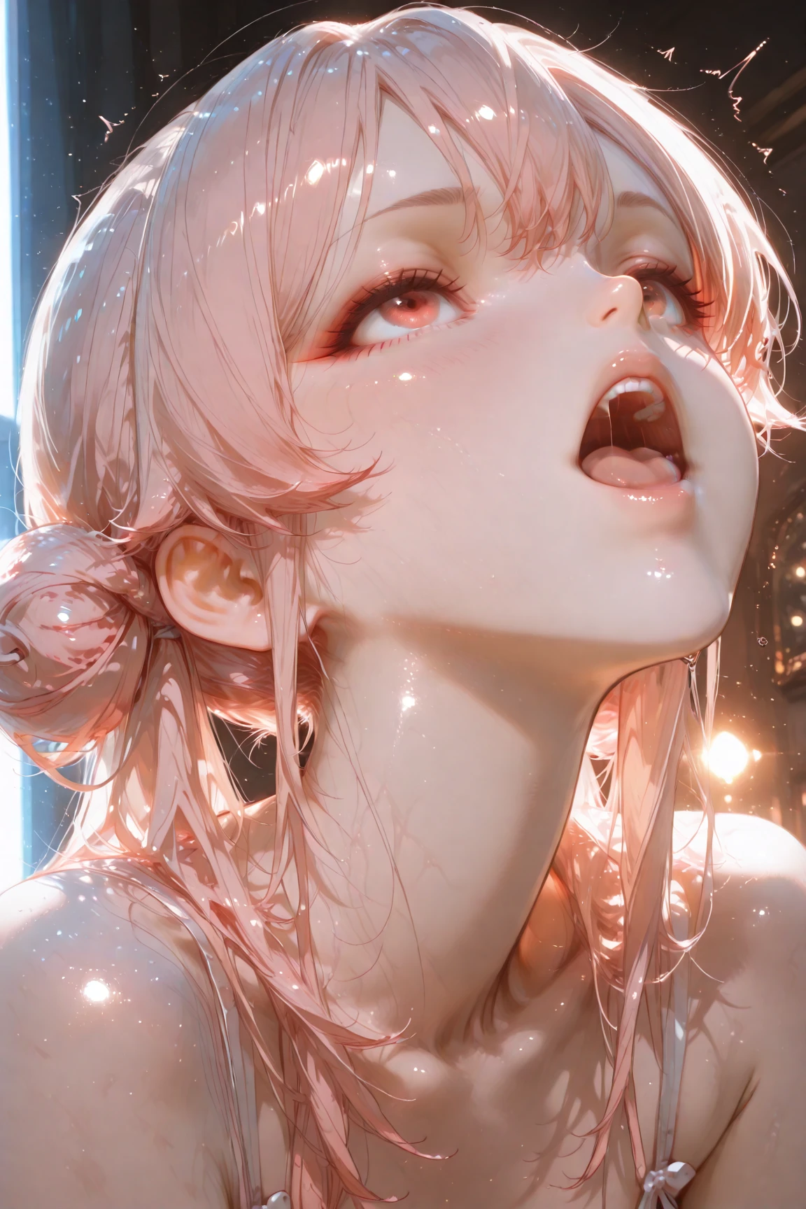 photo realistic, best quality, ultra detailed, masterpiece, Ultra-realistic 8K CG, Perfect Artwork, Realistic, 3D body, cute face, well-featured face, completely nude, 
 (((only 1 girl, 1girl, small breasts, beautiful girl, cute girl and idol face, young face, smile, Beautiful long pink hair, twintails, white skin, Short body, unclothes, close eyes, open mouth, collar))),
(((insult, fear, cry and shout, shed many tears))), (((5 penises around the girl))), 
(((gang rape))), (((from front))), (((1 girl and Lots of penises))), (((5 Penis on face))), (((hand job))), (((blowjob face))), (((swallow fellatio))), 
(((excessive cum on upper body))), (((excessive cum on hair))), (((excessive cum on head))) (((excessive cum on chest))), ((((((((excessive cum on facial)))))))), (((excessive cum in mouth))), 
Inside the abandoned house, black smoke, bokeh