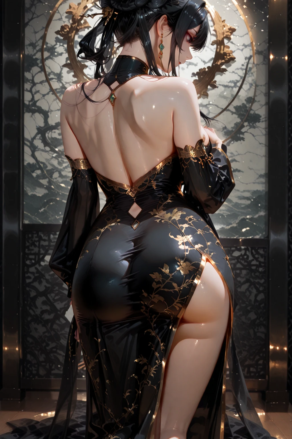 hyper-detailed image, Ultra HD, 16k, professional photo, (Realistic photo of the goddess Freya Grand Cross, goddess of beauty), She is on the side, legs tight with a micro swimsuit dress halfway showing pussy and bare feathers, swimsuit dress with legs nude showing pussy, thong showing pussy, woman goddess of beauty, beautiful perfect, long orange hair with braid on the side of the ear, two strands of hair between her eyes, bright golden honey eyes, sexy facial expression, ((sexy woman Goddess Freya in a sexy micro swimsuit dress showing her pubic hair, flexible body, sexy curve, pert is, she lies on her back showing her big pert is looking back, ((sexy orange and white dress with gold details, erotic white tights, armor shoulder, posing nude)), better known as beautiful, sfw huge breasts, Giant came out of the goddess' impressive outfit, blonde goddess, Huge nude)), SFW, thick, Goddess of beauty Freya, Oppai, a juicy human peach, ( (She wears a sexy long white and orange dress, ((no panties showing red pubic hair sticking out of the clothes, deep marked pussy, gigantic breasts sticking out of the dress)), showing pussy, Porn, HDR, bare legs exposed, open showing pussy, showing pussy, redhead pubic hair)), big stretched ass, exposing, accessories and earrings, erotica showing her impressive ultra large breasts outside her clothes, beautiful and perfect, nude ((natural gigantic flaccid breasts, breasts, long ultra -giant and pointy breasts sticking out of the erotic dress)) large breasts, not wearing panties, slender and curvaceous body, dark bottom, ((she does not wear panties, (red pubic hair on display), lifting the dress with her hand, pussy)), thick legs open, expose, showing the micro swimsuit stuck in the vagina, flexible body, Amazon warrior, perfect hands and fingers, sexy Goddess Freya, official character art, realistic photo, hyperrealism photo, sharp professional photo, body Flexible curve, slender and toned, legs open