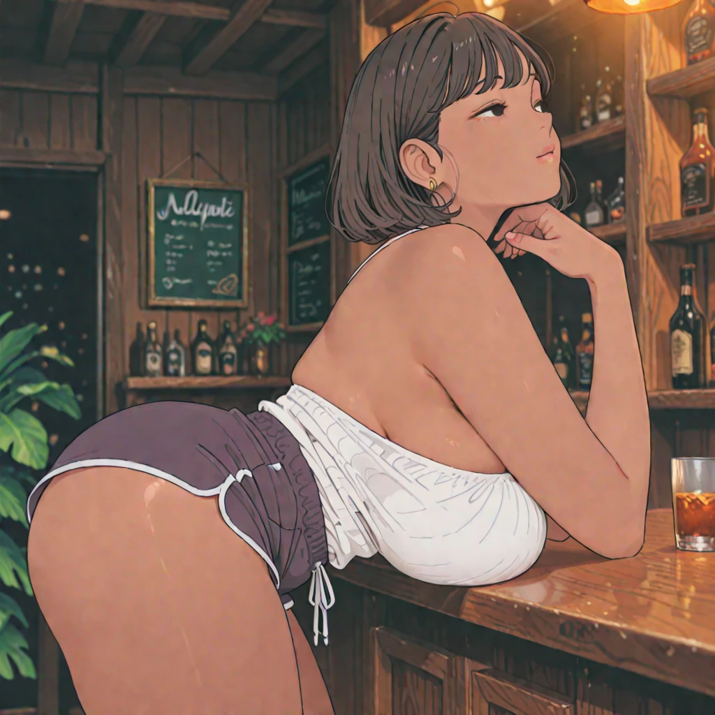 ((best quality)), ((masterpiece)), (detailed), 1girl, off-shoulder sweater, 19 years old, large breasts, triple D cup breasts, round buttocks, bubbly buttocks, wide hips, bubbly ass, fit and strong, slender body
