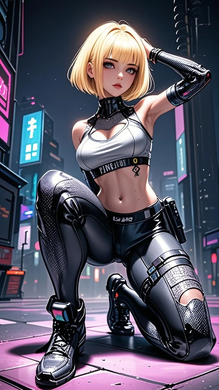 blond woman in blue dress sitting on a ledge with a sword, glamourous , cyberpunk angry gorgeous goddess, cyberpunk 2 0 y. o model girl, cyberpunk femme fatale, beautiful cyberpunk woman model, in cyberpunk style, elegant glamourous , cyberpunk beautiful girl, cory chase as an atlantean, inspired by Masamune Shirow, female cyberpunk anime girl,marin kitagawa|