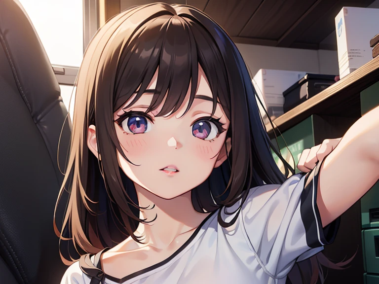 (looking at viewer:1.5)Upper Body, Shooting from below、all fours,
Realistic, real person, (pale skin: 1.2), RAW photo, photorealistic, shiny skin, shiny hair、
(A 25-year-old woman with medium-length hair and bangs) and (wavy hair) and (brown hair) and (orange eyes),
(White turtleneck long sleeve:1.5)
blush,frown,The background is the living room at night