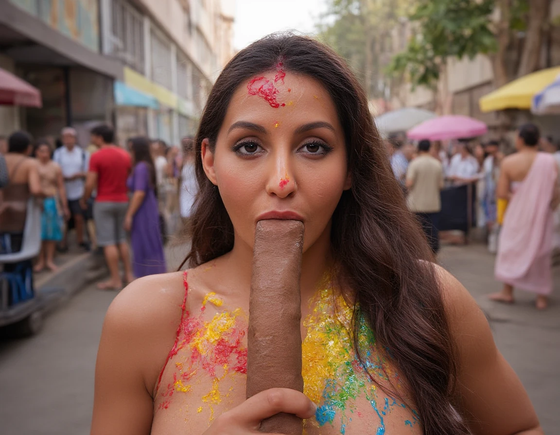 full body professional photo of nude Indian girl squatting with spread legs, hairy pussy, outdoors, busy street, city, white hair, beautiful detailed face, beautiful detailed hands, beautiful bare detailed feet, beautiful detailed toes, 8k, (highly detailed), (photorealistic), vivid colors