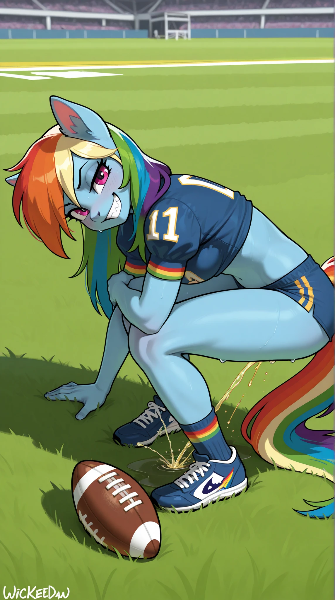 rainbow dash from equestria girls having vaginal sex with a two black man in the forest with a look of pleasure and happiness wearing sportswear
