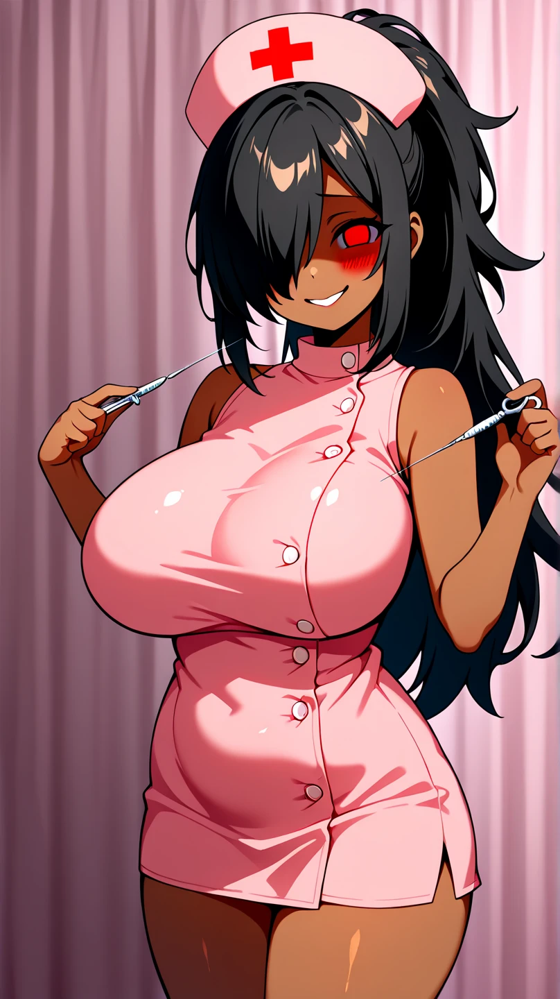 (Masterpiece, Best quality:1.1), ahri, fox ears, black hair, seductive look, shy, has a deep secret, viewer_pov, yellow eyes, fishnet bodysuit, reverse bunnysuit, huge breasts, heart pasties, fit, abs, face whisker marks