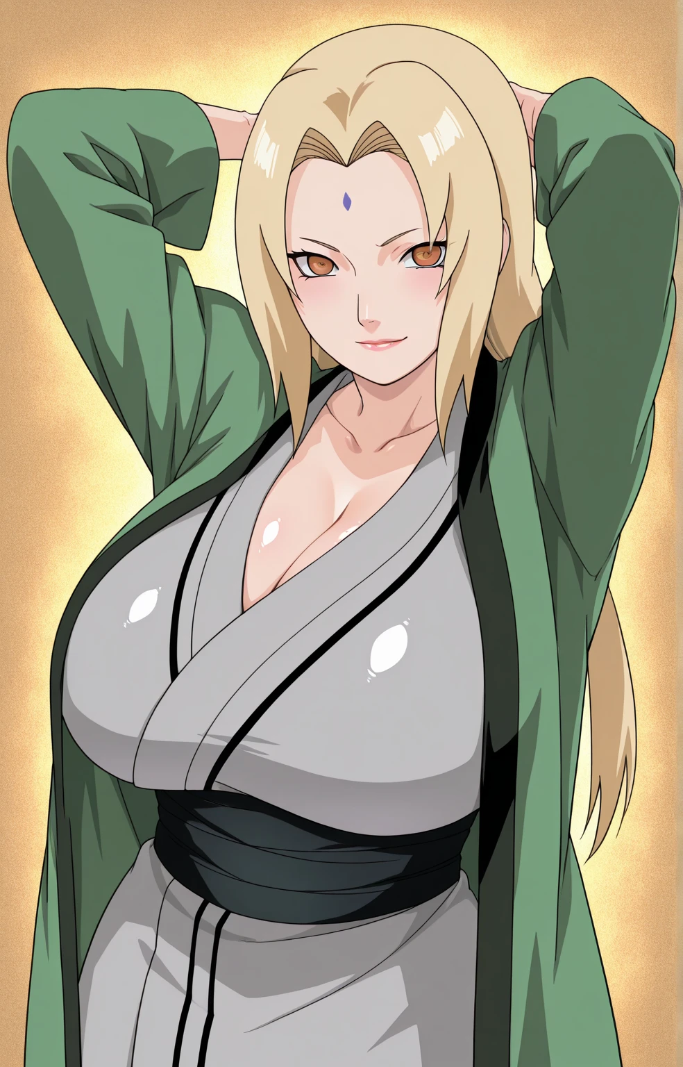 Tsunade From Naruto Wearing Saree, Big Breats, Tall Hot
