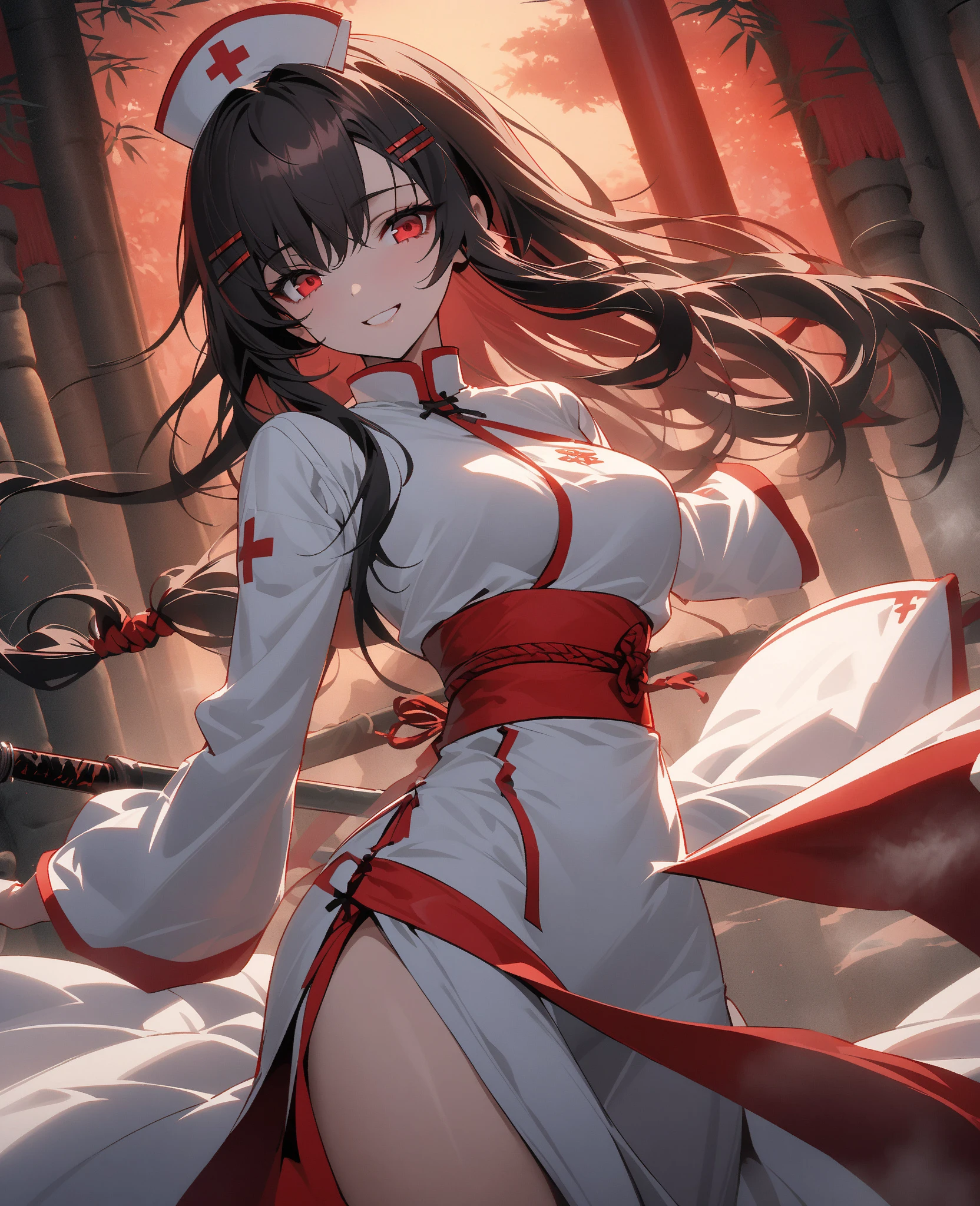 (32k, masterpiece, Highest quality, Highest quality, Official Art, beautifully、aesthetic:1.2), (One girl), Very detailed, (Fractal Art:1.3), colorful, Most detailed, Perfect Face, whole body, High resolution, Big Breasts, (pray:1.3), (White cloak Golden Line:1.2), church, (Streaks of Light), Impressive visuals, (Dynamic stripes, Light trail:1.2), Vibrant colors, Wicked Smile, {{A demon who took the face off a praying girl and disguised himself as a girl}}, ((Intense vaginal sex with a man: 1.5)), Intense cowgirl sex,Giving her virginity to a man, Red blood from inside the vagina, (Shake your body violently and bounce: 1.3), NSFW