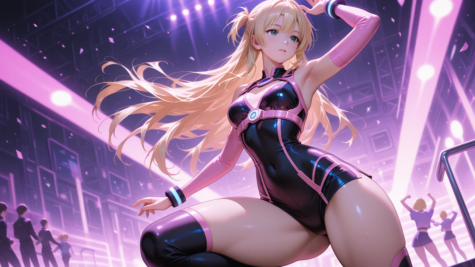 (masterpiece),(Highest quality),(Super detailed),(Best illustrations),(Best Shadow),(Absurd),(Detailed Background),(so beautiful), 16K, 8K,(Best illustrations),(Best Shadow), (so beautiful)angelabalzac, angelabalzac outfit, One person, alone, curby, , very long hair, , Blonde, , fluorescent pink eyes, expelled from paradise, , , Oculogyric crisis, low twintails, empty eyes, blank eyes, , , paw pose, Arched back, , , orgasm, afterglow, erotic smile, , Star-shaped hair fastening, headgear, Open your mouth languidly, , , , Sexy posture, dynamic pose, , cross-eyed, rolling eyes, , water eyes, , , , , , saliva trail, , shiny skin, , , , , torogao, ahegao, BREAK, , Dramatic lighting, Psychedelic Background, , , night, , Brainwashing, Torrent of Light, mysterious, spoken hearts,g, wait upon, serve