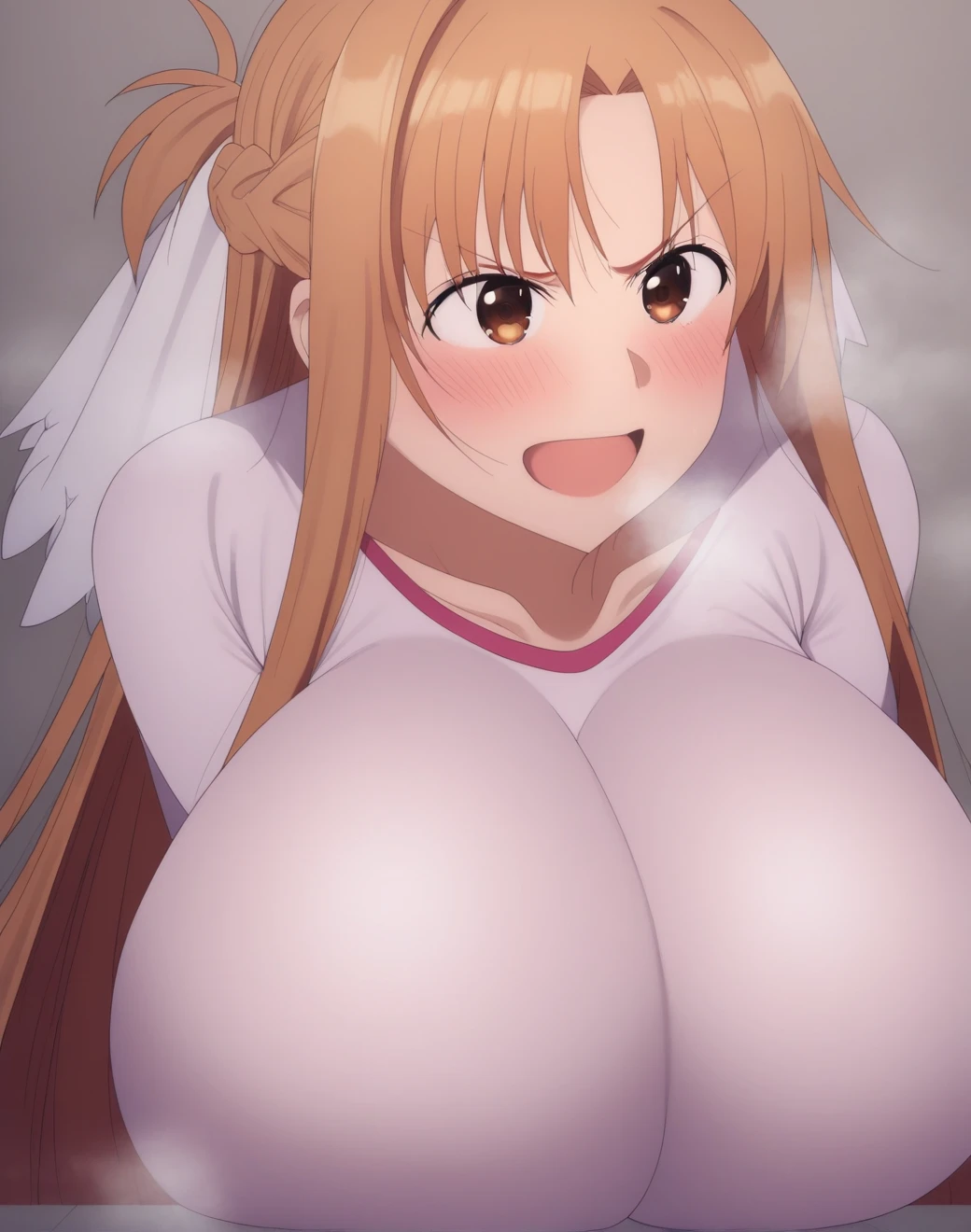 2D, HD, top-quality, Highly detailed, masterpiece, best quality, 1girl, aamumei, very long hair, ponytail, ahoge, multicolored hair, feather hair ornament, hairclip, brown hair, looking at the viewer, (mini breasts), blush, navel, shiny skin, ((wet)), water, depth of field, upper body, topless, ((topless)), ((black panty)), grabbing, ((grabbing on breasts)), ((multiple men around her grabbing her breasts, grabbing on breasts)), ((girl surrounded by men)), ((Multiple hands)), ((molesting)), ((Squeeze the body, many people grabbing breasts)), crying