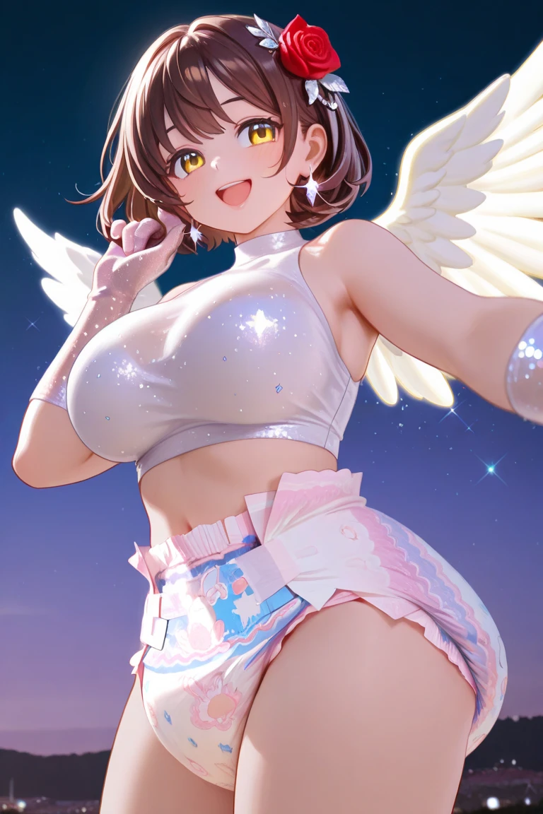 super girl elementary school student, masterpiece, highest quality, abstract, psychedelic, neon, (honeycomb pattern), (creative:1.3), fantasy 00d、Spreading black hair、bob cut with trimmed ends、flat chest、thin crotch、lolicon、belly button、High-leg style、white cloak with pink pattern、pointed nipples、white panties、(((squat)))、transparent clothes、A lot of pink hearts pop out from the crotch..、Underwear that has dug in、((A large amount of love juice drips from the crotch))、puddle at your feet、Open your、take off、Mouth wide open and drool、white beret、Spread your shining seven-colored wings upwards、(((Raise your hands above your head)))