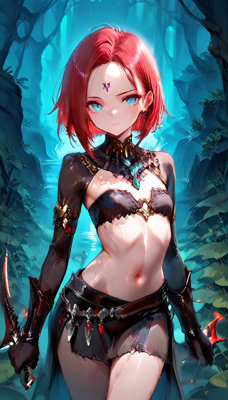 Abdominal muscles, Express your abs clearly, no bra, Tant skin, Navel Piercing.