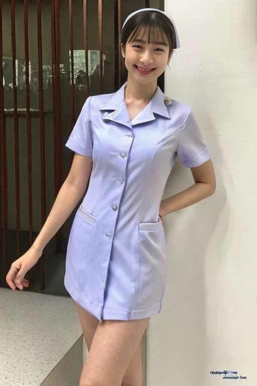 (photorealistic:1.4),Best quality, masterpiece, ultra high res, looking at viewer,
1girl, asian, thai nurse, white uniform, very short skirt, spread leg, no skirt, <lora:Thai nurse:0.5>