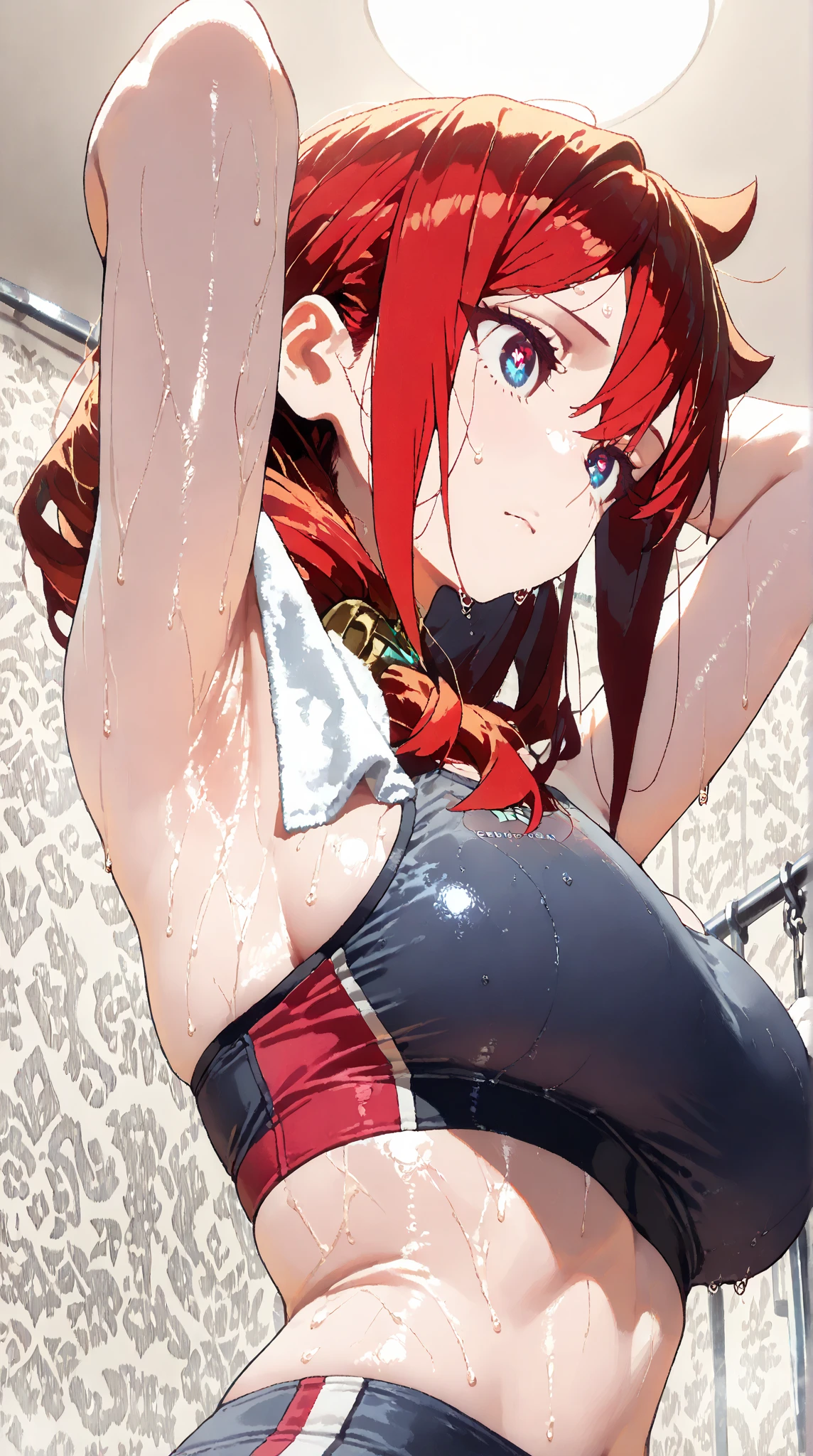 (((1 girl naked))), (((8K,2 thousand.))),(tmasterpiece))), (((beste-Qualit))), (Ultra-detailed) ((highly detailed CG illustration)), ((Extraordinarily gentle and beautiful face)),,a 1girl,( ConceptArt) , , (tmasterpiece:1.2), (beste-Qualit:1.3), (One backstory, whitebackground: 1.3),(((CHARACTERS OF THE POST-APOCALYPTIC WORLD OF THE WASTELAND))), ((( Post-apocalyptic wasteland))), ((( Extremely embarrassed face))),, ((((The most ruddy embarrassed face) ))), (((hides large breasts))), ((((The eyes are drawn in the style of manga)))),(( The viewer between the legs )) , ( big breastes), (((red hair and eyes in the style of manga))) ,((completely naked)), ((wet feet and crotch))