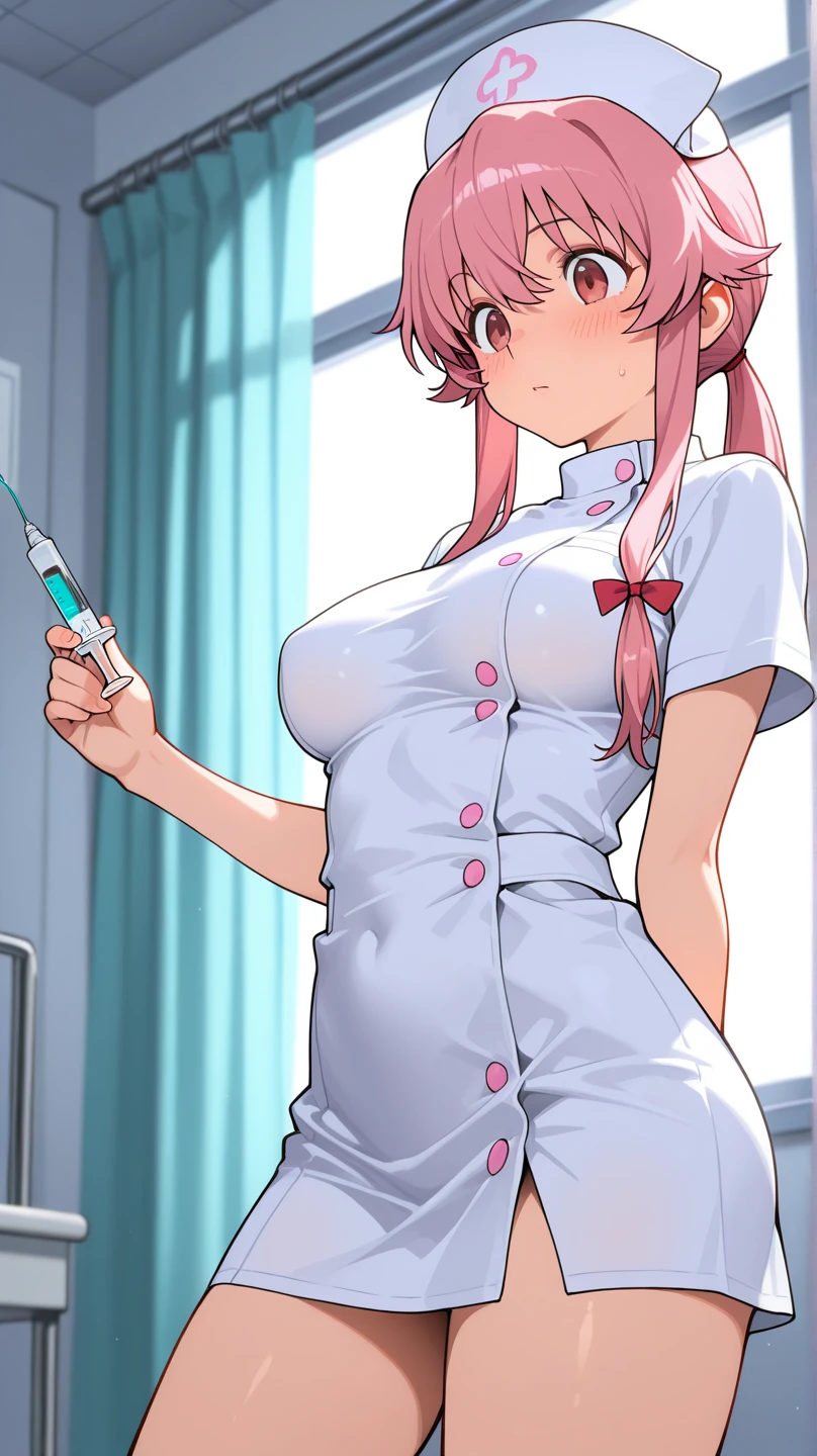 (masterpiece, best quality), 1girl, <lora:Old_nurse_3dg:1> nurse_uniform_big, mask, nurse cap, mouth mask, nurse, surgical mask, elbow gloves