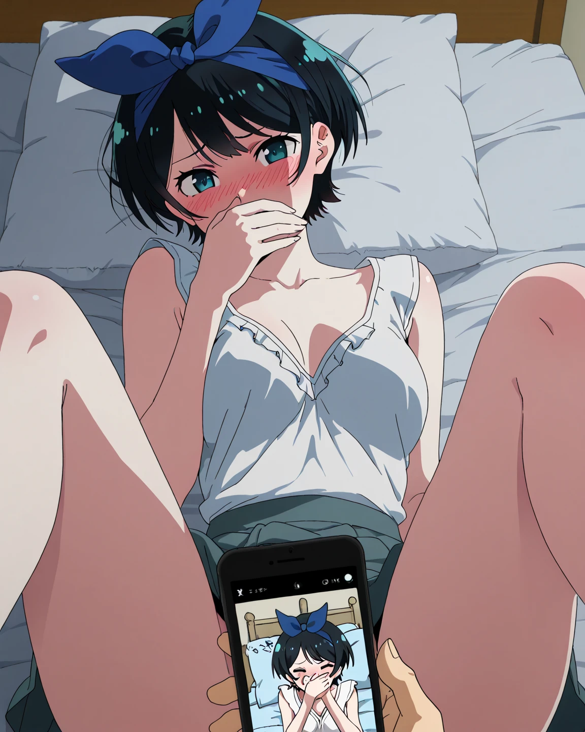 (masterpiece:1.2, best quality), (highly detailed:1.3), 1girl, 17yo, legs, lying on stomach